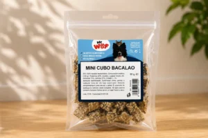 Mini Cubos de Bacalao para Perros y Gatos Snack Natural Deshidratado
