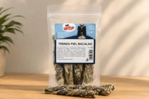 Trenza de Piel de Bacalao para Perros Snack Natural Rico en Omega-3