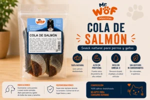 Cola de salmón deshidratada para perros y gatos de 70 g